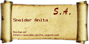 Sneider Anita névjegykártya